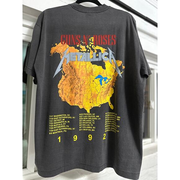 Metallica Guns N Roses Tour 1994 T-shirt Vintage Modern Reprint Single Stitch - Picture 5 of 5